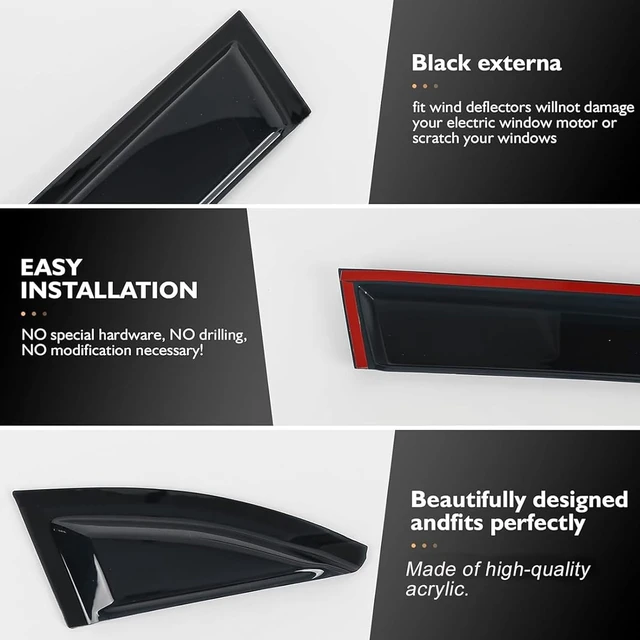 Alt view image 4 of 7 - Side Window Visor 6 Piece Chrome for Toyota Highlander 2014-2019