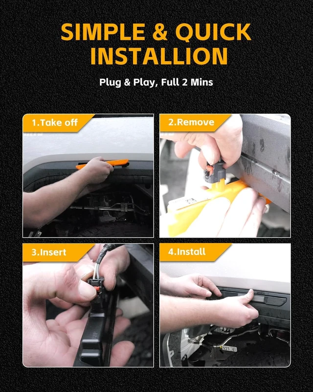 Alt view image 4 of 7 - 4 PCS Smoked LED Side Marker Light for Sierra 2500HD 3500HD 2020-2024, Full LED Strip Amber Front & Amber Rear Bumper Light, Pickup Truck Fender Driver Passenger Sidemarker Lamps, Car Accessory