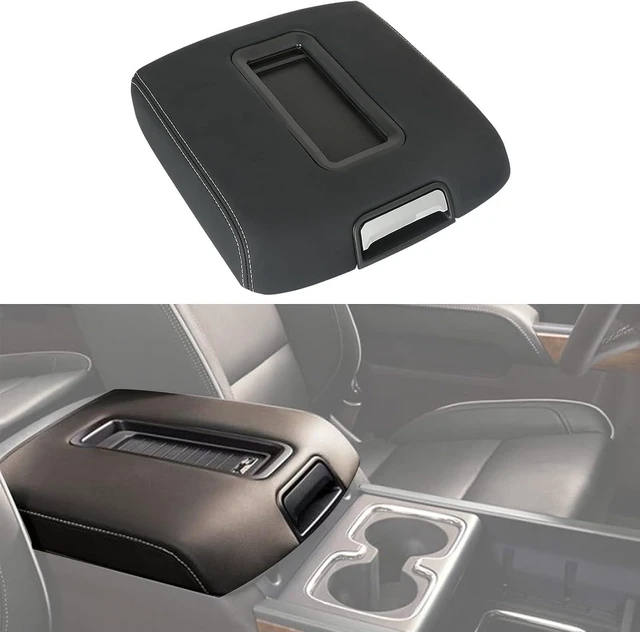 Alt view image 4 of 7 - Center Console Armrest Lid w/o Steel Bracket Black Compatible with 2014-2020 Chevrolet Chevy Avalanche Silverado Suburban Tahoe GMC Sierra Yukon XL Replaces 0227083AA