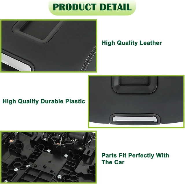 Alt view image 5 of 7 - Center Console Armrest Lid w/o Steel Bracket Black Compatible with 2014-2020 Chevrolet Chevy Avalanche Silverado Suburban Tahoe GMC Sierra Yukon XL Replaces 0227083AA
