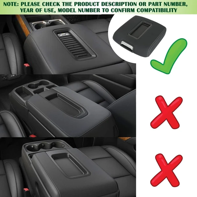 Alt view image 6 of 7 - Center Console Armrest Lid w/o Steel Bracket Black Compatible with 2014-2020 Chevrolet Chevy Avalanche Silverado Suburban Tahoe GMC Sierra Yukon XL Replaces 0227083AA