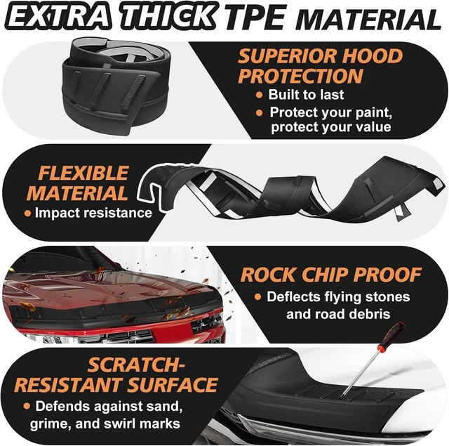 Alt view image 2 of 7 - Hood Deflector Protector Compatible with 2022-2025 2026 Toyota Tundra Accessories Hood Protector TPE Bug Deflector Shield Replacement