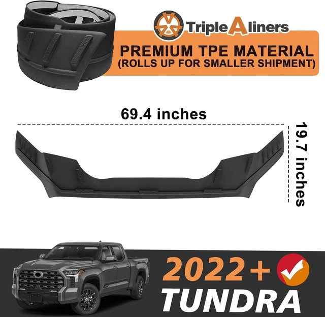Alt view image 4 of 7 - Hood Deflector Protector Compatible with 2022-2025 2026 Toyota Tundra Accessories Hood Protector TPE Bug Deflector Shield Replacement