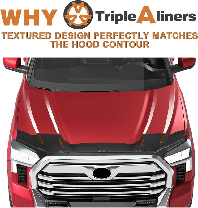 Alt view image 7 of 7 - Hood Deflector Protector Compatible with 2022-2025 2026 Toyota Tundra Accessories Hood Protector TPE Bug Deflector Shield Replacement