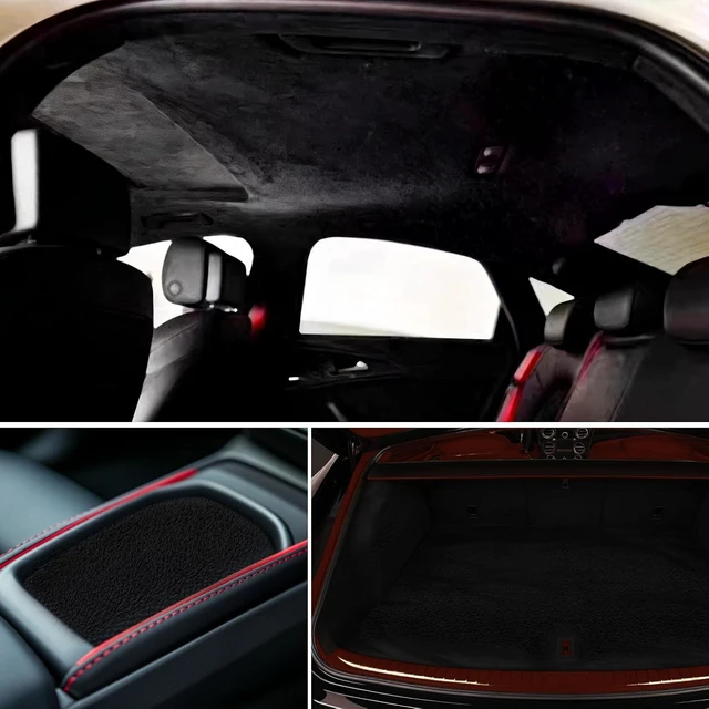 Alt view image 7 of 7 - Suede Auto Headliner Fabric 98" L × 60" W with Foam Backing - Tube Packaging - Black Interior Replacement Material for Car/Truck/SUV/RV Roof - Home Repair/DIY Headliner Material