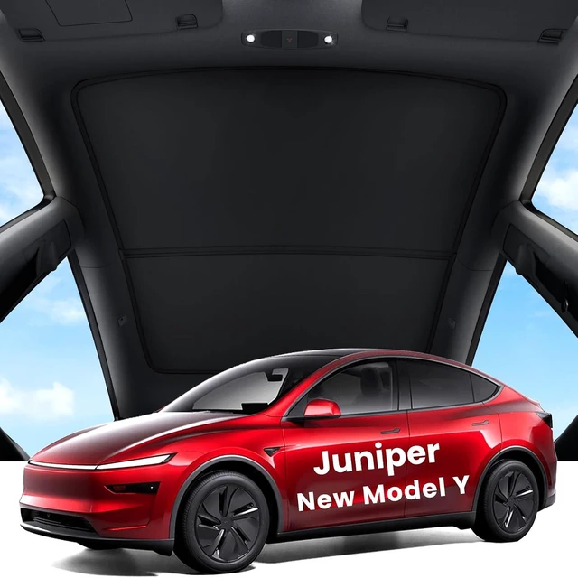 Main image of Tesla Model Y Juniper (2026-2025) Sunshade Roof Accessories, Black