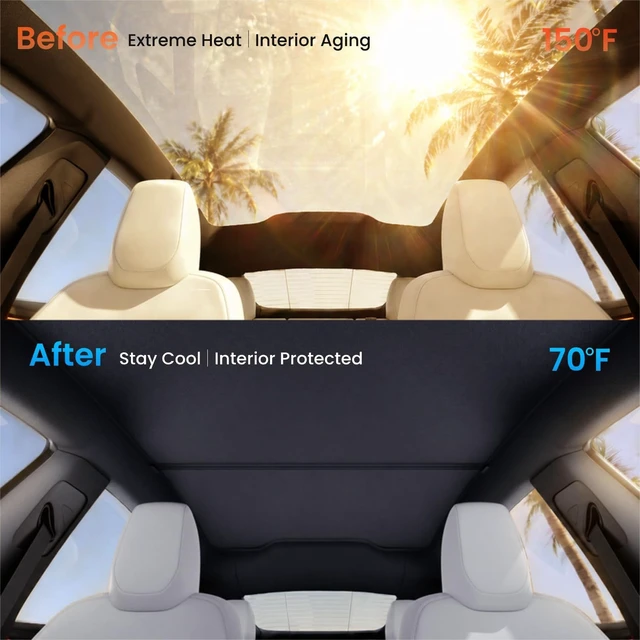 Alt view image 2 of 7 - Tesla Model Y Juniper (2026-2025) Sunshade Roof Accessories, Black