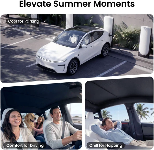 Alt view image 7 of 7 - Tesla Model Y Juniper (2026-2025) Sunshade Roof Accessories, Black