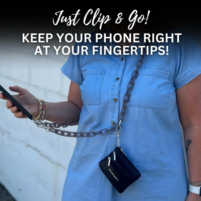 Alt view image 2 of 7 - Clip & Go Phone Chain Crossbody with Wallet for Women, Black