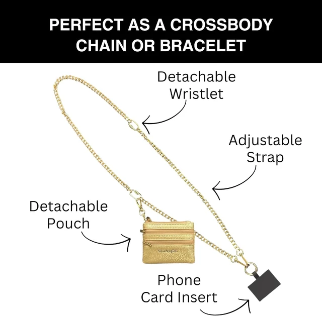 Alt view image 2 of 6 - Clip & Go Phone Chain Crossbody with Wallet for Women, Gold