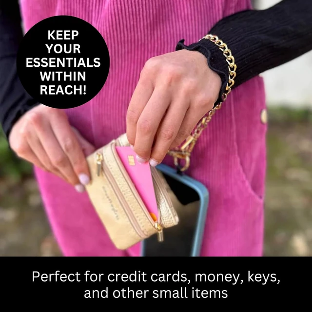 Alt view image 5 of 6 - Clip & Go Phone Chain Crossbody with Wallet for Women, Gold