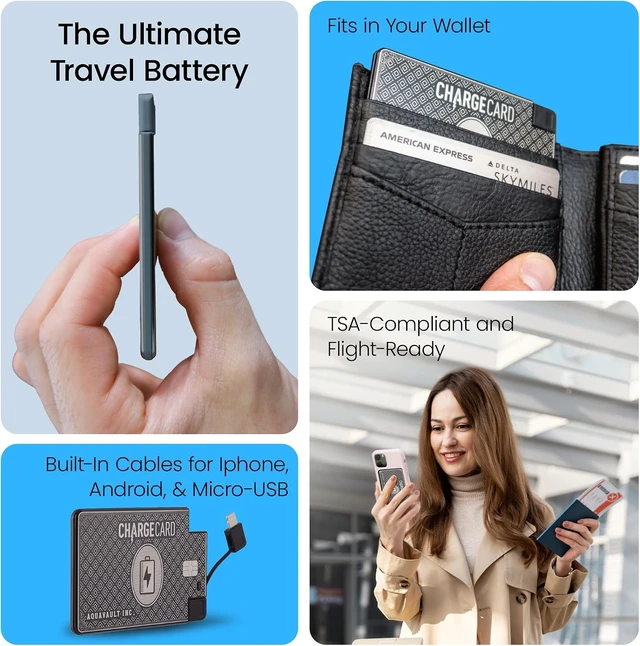Alt view image 4 of 7 - ChargeCard Ultra Thin Power Bank 2300mAh Credit Card Size Charger