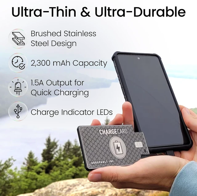 Alt view image 7 of 7 - ChargeCard Ultra Thin Power Bank 2300mAh Credit Card Size Charger