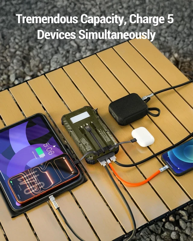 Alt view image 3 of 7 - Solar Charger Power Bank 20000mAh Fast Battery Pack for Cell Phones