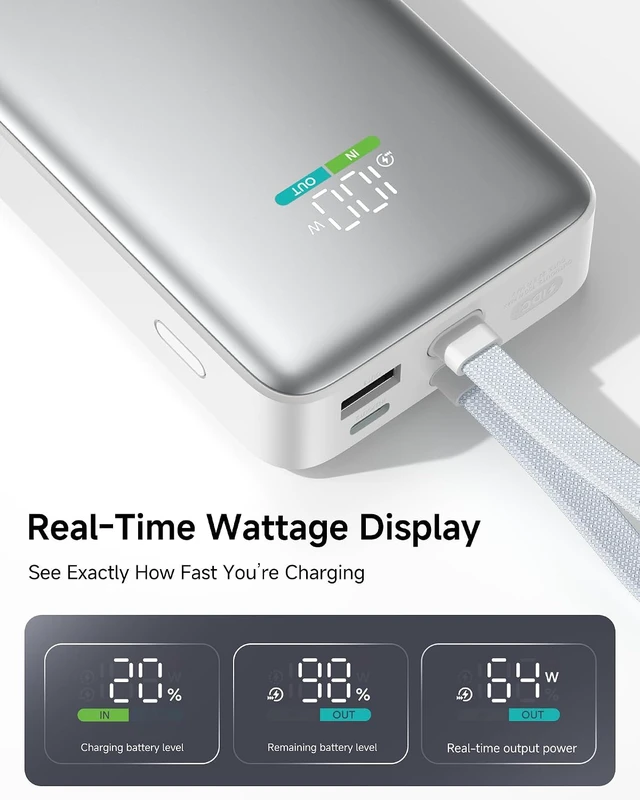 Alt view image 6 of 7 - 100W Power Bank, Slim 20000mAh Portable Laptop Charger, Live Watts