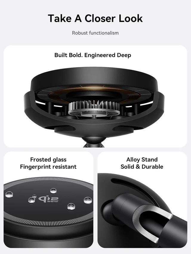Alt view image 6 of 7 - Magnetic Charging Stand Qi2 25W Fast Charging with Cooling Fan