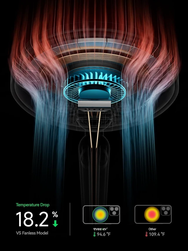 Alt view image 7 of 7 - Magnetic Charging Stand Qi2 25W Fast Charging with Cooling Fan