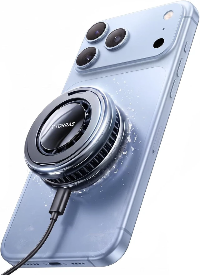 Main image of PolarCircle Qi2 Wireless Charger, 15W Cooling Magnetic Pad for iPhone Duo/1817/16/15, Wireless Charger with 360°Spin Stand, Semiconductor Game Cooler, with 5ft Type-C Cable