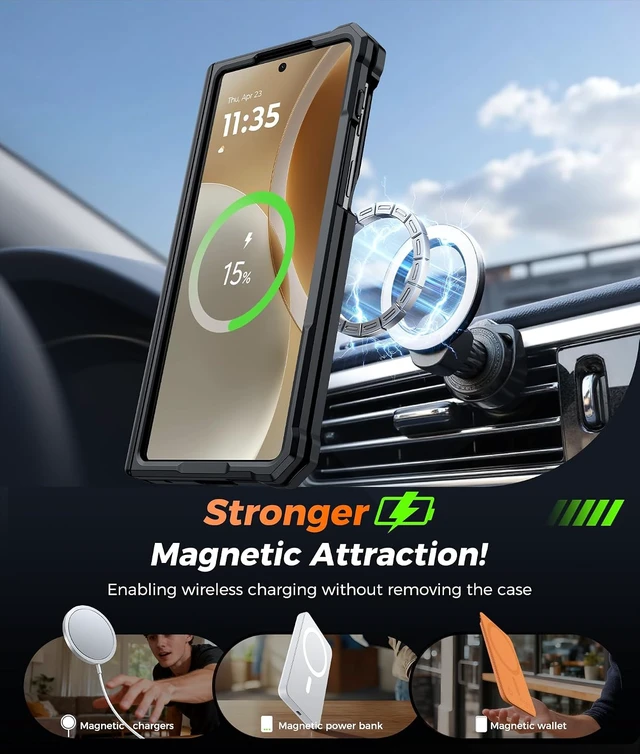 Alt view image 3 of 7 - for Motorala Razr Fold Case with 360 Magnetic Stand, Belt Clip