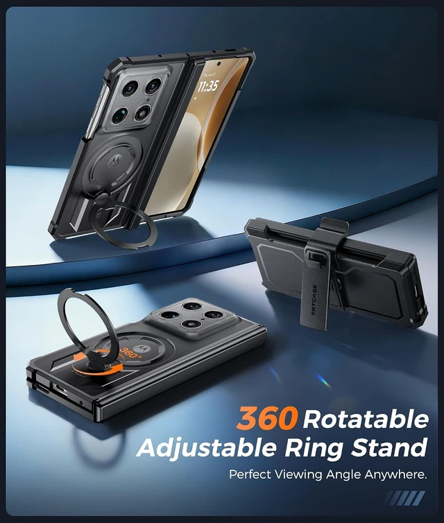 Alt view image 4 of 7 - for Motorala Razr Fold Case with 360 Magnetic Stand, Belt Clip