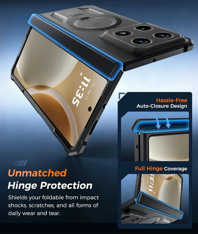 Alt view image 5 of 7 - for Motorala Razr Fold Case with 360 Magnetic Stand, Belt Clip