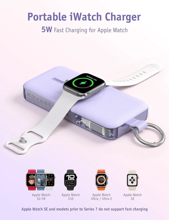 Alt view image 6 of 7 - CharmGo Portable Charger 3 in 1 iPhone Power Bank for 12000mAh