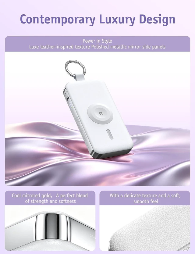 Alt view image 7 of 7 - CharmGo Portable Charger 3 in 1 iPhone Power Bank for 12000mAh