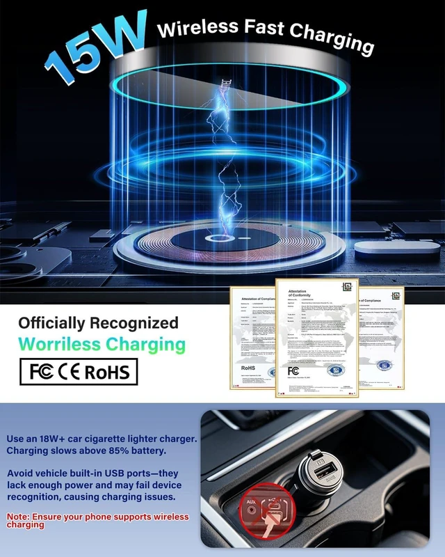 Alt view image 7 of 7 - Magnetic Charger Cubby Phone Mount for Ford F-150 F150 2009-2014