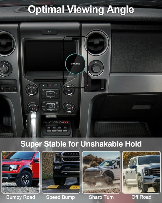 Alt view image 6 of 7 - Magnetic Charger Cubby Phone Mount for Ford F-150 F150 2009-2014