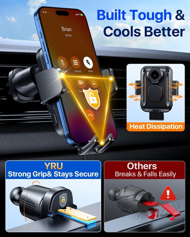 Alt view image 6 of 7 - Auto-Clamping & 90+LBS Strong Suction 15W Wireless Car Charger Mount