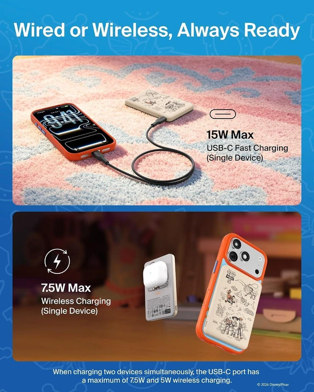 Alt view image 4 of 7 - Disney Toy Story 5 Magnetic Power Bank 5000mAh Portable Charger