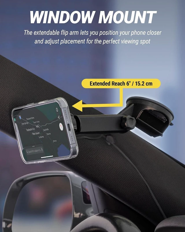 Alt view image 5 of 7 - MPQTRWDA Qi2 MagSafe Car Mount Charger 25W Fast Wireless Magnetic Cell Phone Holder with Adjustable Arm for Windshield or Dashboard Compatible with iPhone 17/16/15/14/13/12 & S25