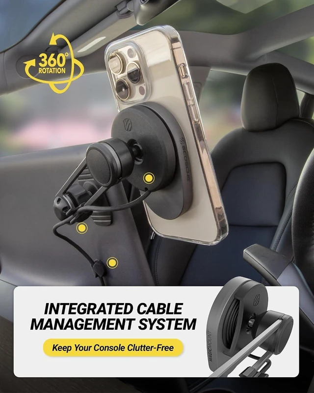 Alt view image 5 of 7 - MagicMount Charge Elite Qi2 15W Wireless Magnetic Phone Holder for Car Dash, Vent & Tesla Display, Fast Charging MagSafe Car Mount Charger Compatible with MagSafe iPhone & Galaxy S25