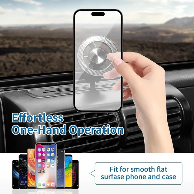 Alt view image 3 of 7 - Magnetic Phone Mount Phone Holder for Jeep Wrangler TJ