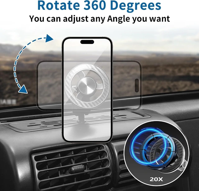 Alt view image 4 of 7 - Magnetic Phone Mount Phone Holder for Jeep Wrangler TJ