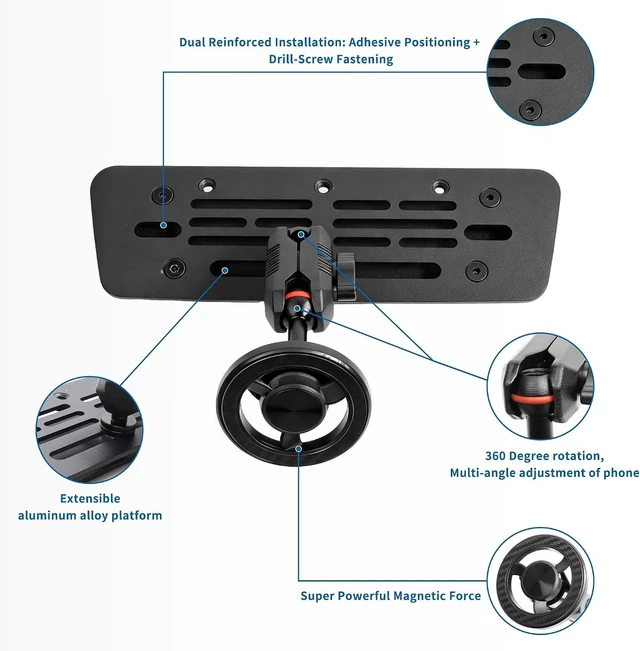 Alt view image 6 of 7 - Magnetic Phone Mount Phone Holder for Jeep Wrangler TJ