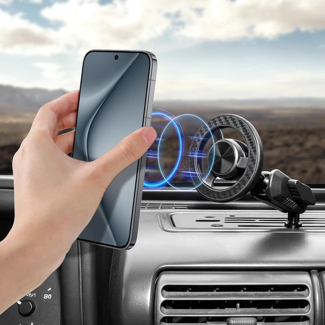 Alt view image 7 of 7 - Magnetic Phone Mount Phone Holder for Jeep Wrangler TJ