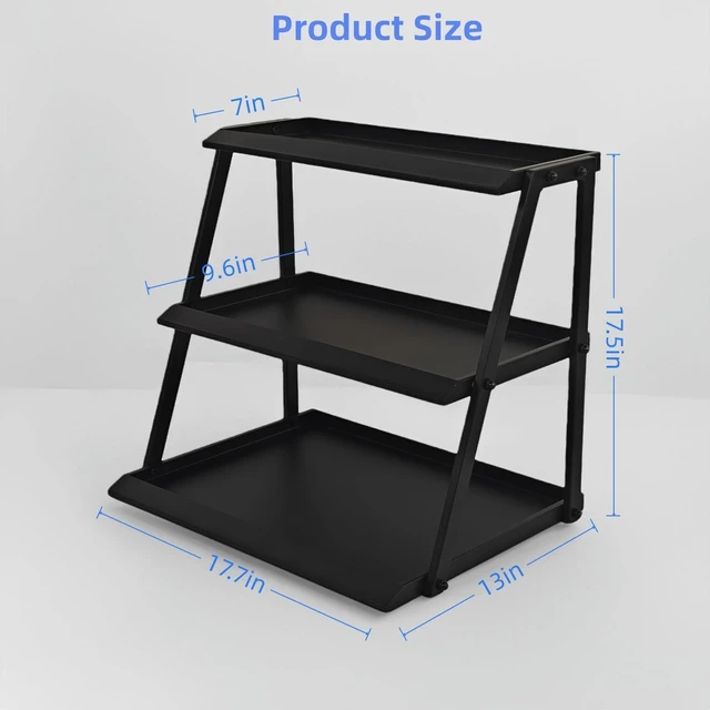 Alt view image 2 of 7 - 3-Tier Carbon Steel Cupcake Stand,Countertop Candy&Snack Display Rack,Black