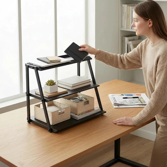 Alt view image 5 of 7 - 3-Tier Carbon Steel Cupcake Stand,Countertop Candy&Snack Display Rack,Black
