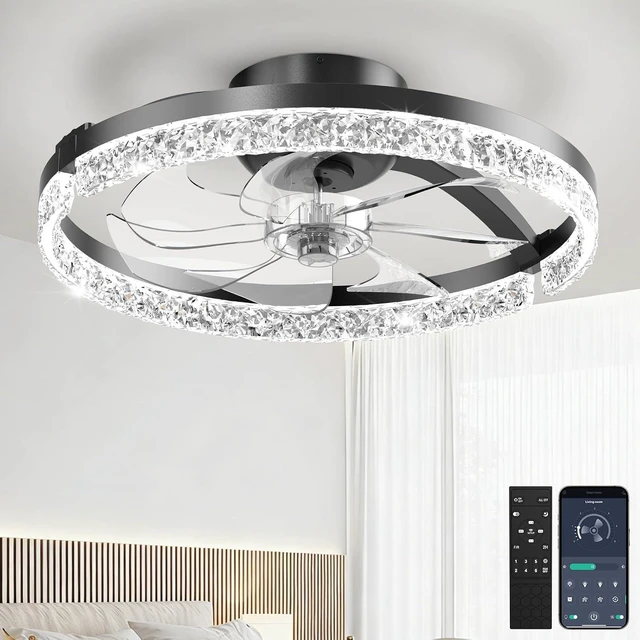Main image of 20" Ceiling Fans with Lights and Remote, Low Profile Fandelier