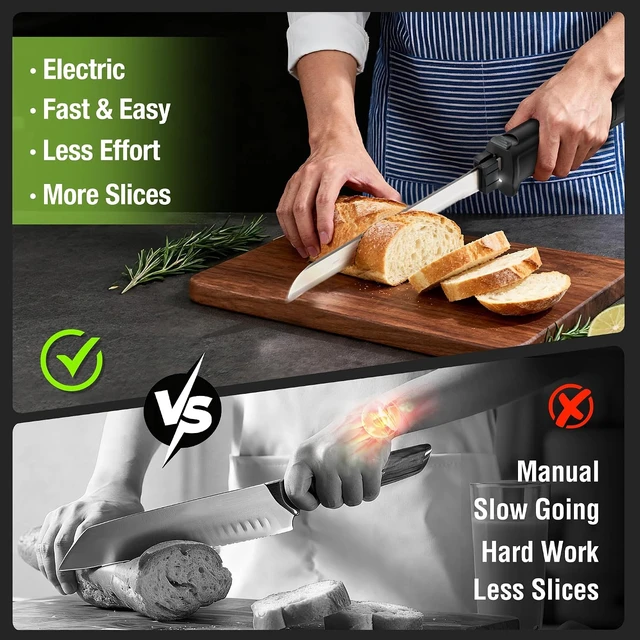 Alt view image 3 of 7 - Cordless Electric Knife for Meat Slicing, Black
