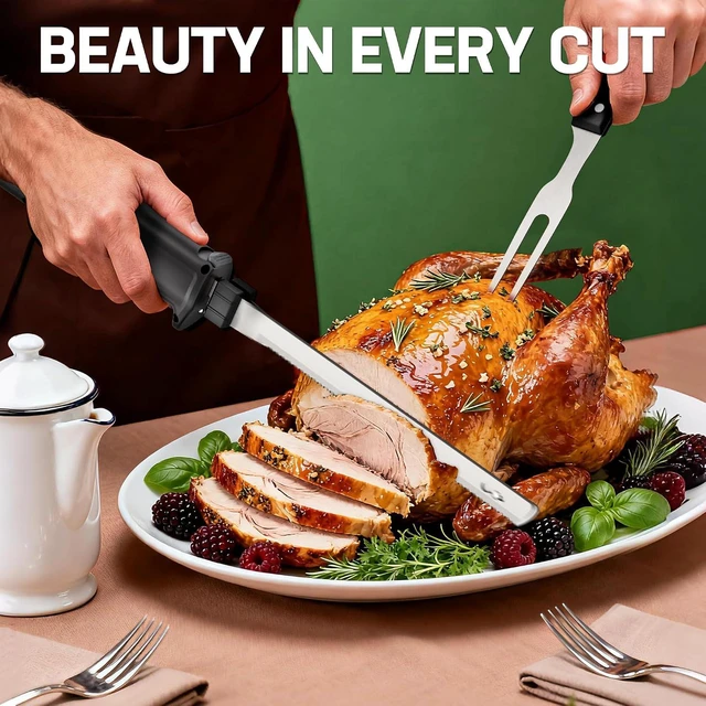 Alt view image 2 of 7 - Cordless Electric Knife for Meat Slicing, Black