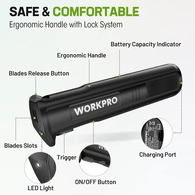 Alt view image 7 of 7 - Cordless Electric Knife for Meat Slicing, Black