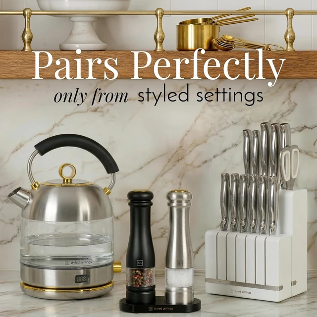 Alt view image 3 of 7 - Electric Salt and Pepper Grinder Set, Black & silver