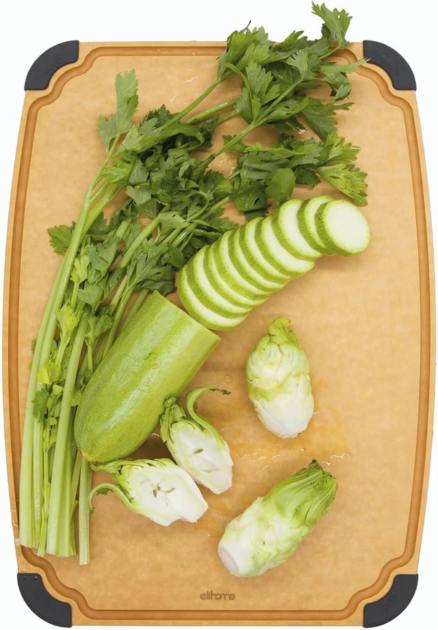 Main image of Essential Series Cutting Board for Kitchen- Natural Wood Fiber Composite, Dishwasher Safe, Eco-Friendly, Juice Grooves, Non-Slip Feet, Non-Porous, Reversible, BPA Free, X-Large -17" x 13"