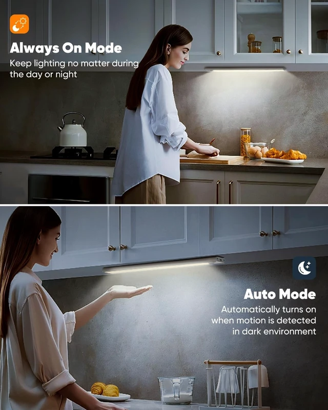 Alt view image 6 of 7 - Under Cabinet Lighting, 12inch Motion Sensor Light Indoor, 5-Pack