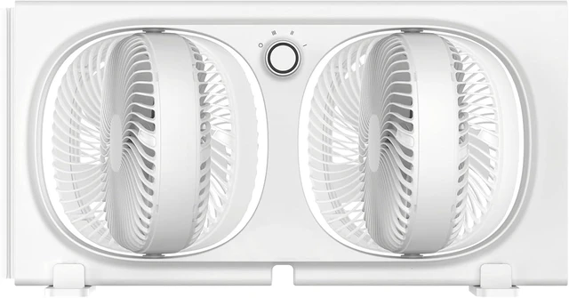 Main image of 3-Speeds Window Fan with 180°+90° Rotatable Fans, Manual Reversible, Vertical Window Fan with Rigid & Accordion Expanders, Width Adjustable (21.65" to 33.27"), Ideal for Home, Kitchen, Bedroom