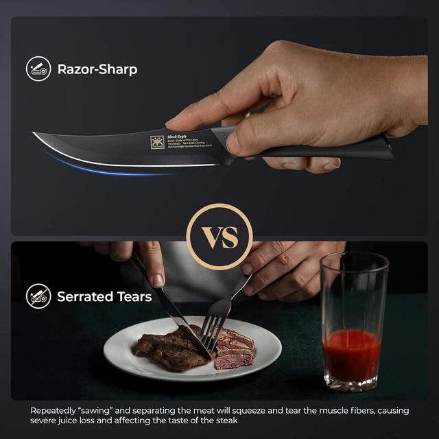Alt view image 3 of 7 - Steak Knives Set of 12, 4.7 Inch Dishwasher Safe Table Knives