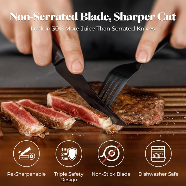 Alt view image 2 of 7 - Steak Knives Set of 12, 4.7 Inch Dishwasher Safe Table Knives