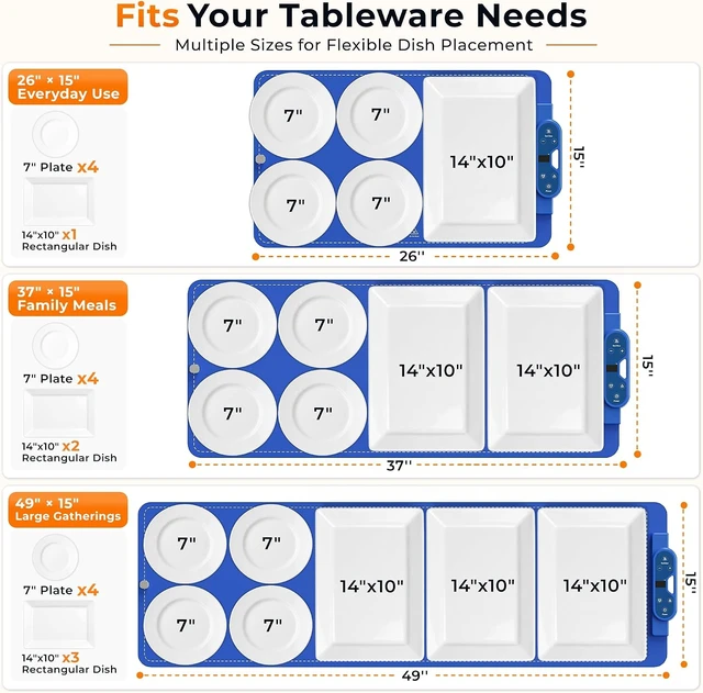 Alt view image 7 of 7 - Warming Mat for Food Extra Large 26"x15", 7 Heat Levels, 8 Hour Timer